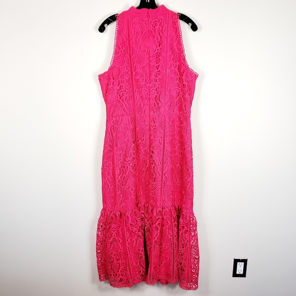 Monique Lhuillier Lace Midi Dress Size 16 - Picture 3 of 7